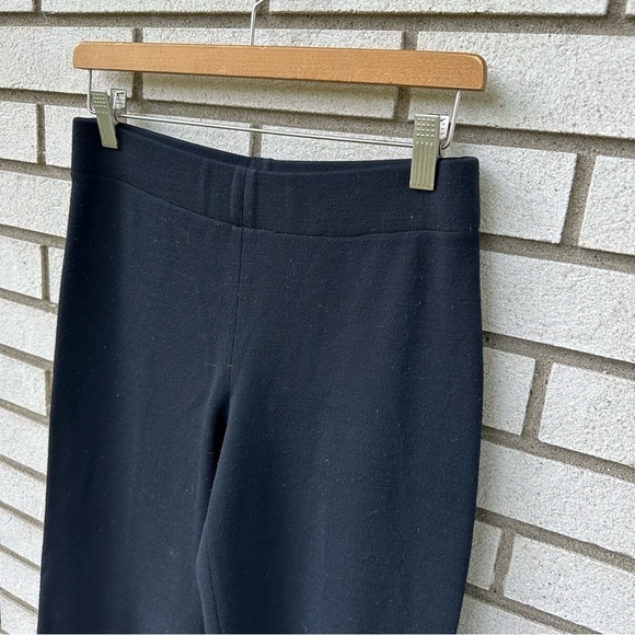 Eileen Fisher Black Knit Wool Blend Elastic Waist Crop Wide Leg Pants - Picture 2 of 9